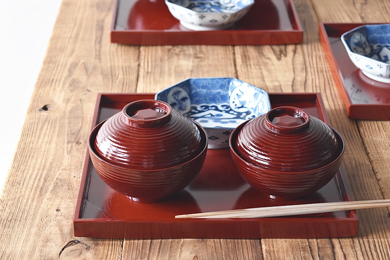 茶懐石道具 天然木製漆塗 讃岐 宗家 後藤造 糸目 四つ椀 5客セット 10