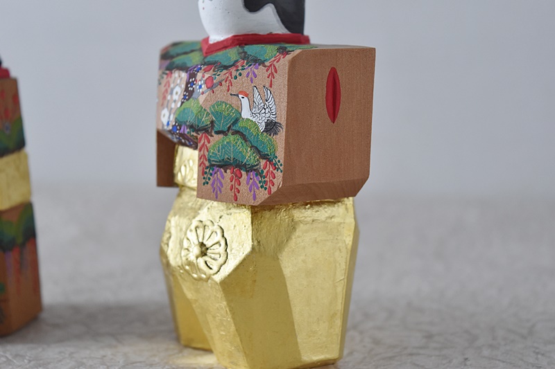 奈良一刀彫 雛人形 鎌田麦風 立雛 - 生活骨董と古布のアンティーク