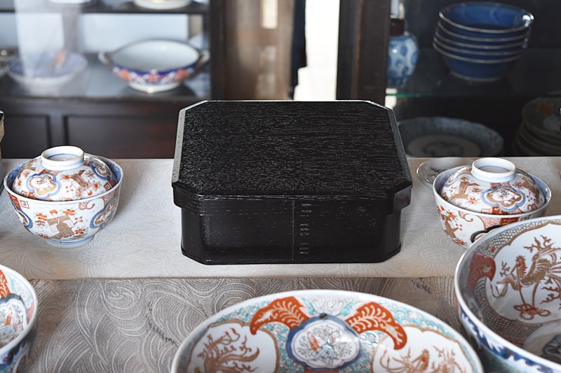 天然木製漆塗 黒塗り 大徳寺弁当 5客セット 茶懐石道具 点心 縁高