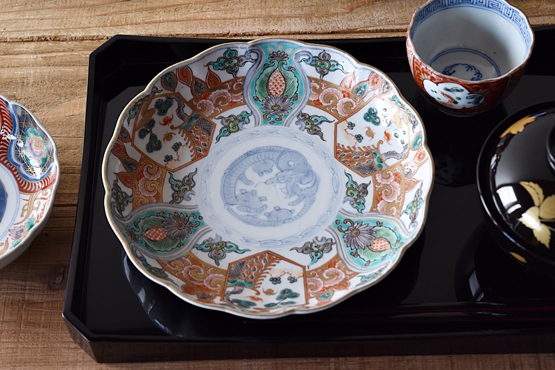 古伊万里 草花図 皿 D536