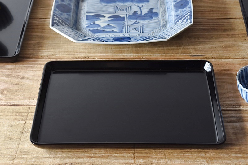 天然木製漆塗 輪島塗 黒塗り 長方膳 5客セット 林滋三商店 - 生活骨董