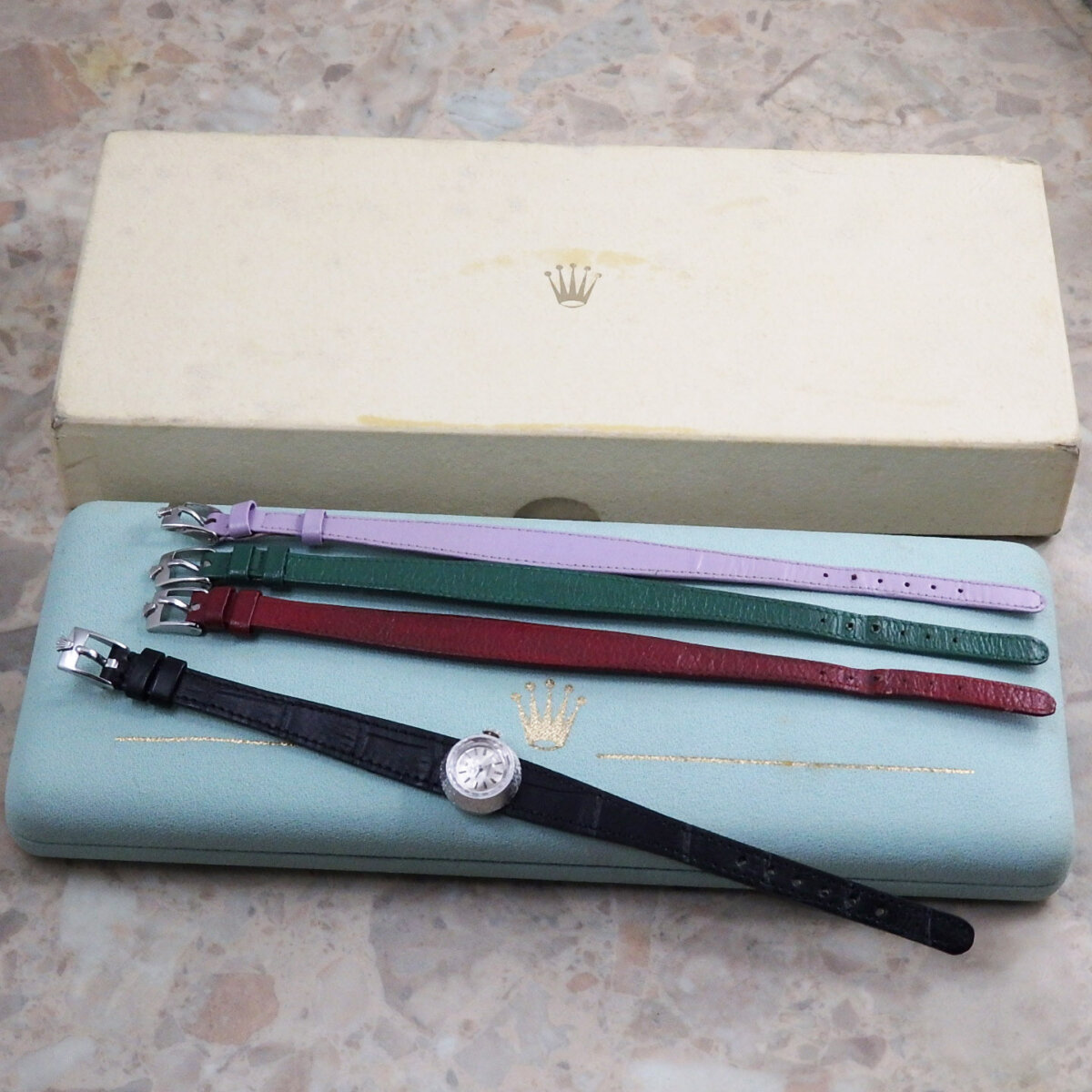 ロレックス カメレオン BOXセット カットガラス18KWG レディース 箱付