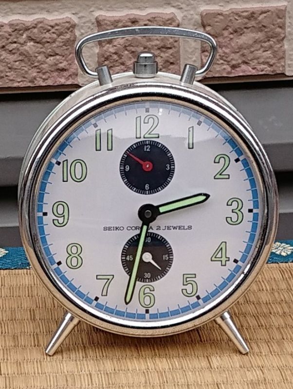セイコー・コロナ・昭和40年代ベル付き目覚まし・手巻き一日巻き