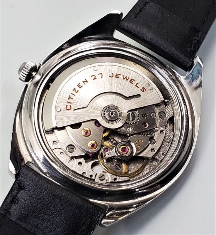 シチズン・クリスタルセブン【刻み風防枠】・紳士自動巻き・大型ケース