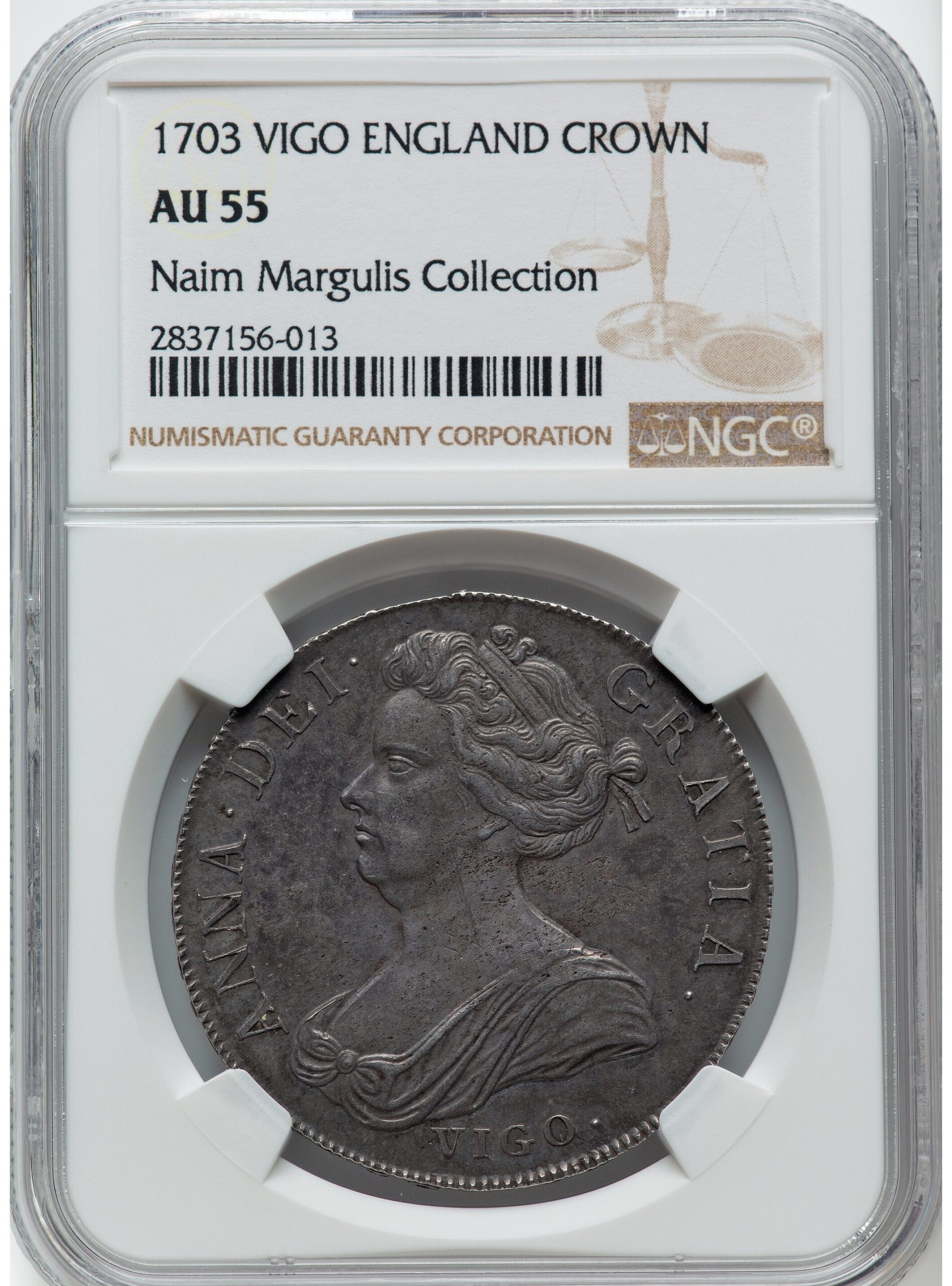 幻のVIGO】1703年アン女王VIGOクラウン銀貨【MS62】 | アンティーク
