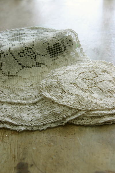 アンティークレースカーテン イギリス 天使 エンジェル【Antiques