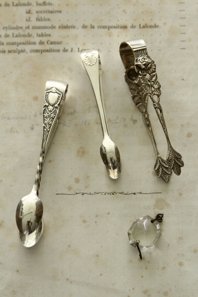 アンティークシルバーシュガートング イギリス ドイツ バラ 【Antiques