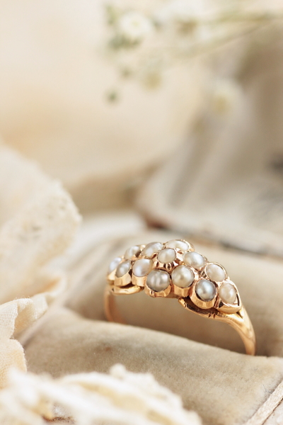 アンティークパールリング 真珠 シードパール アンティークジュエリー