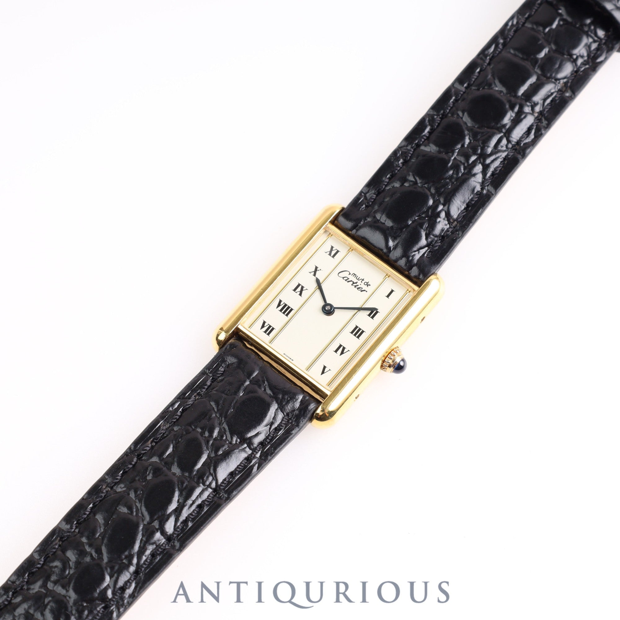 カルティエ マストタンク LM QZ 590005 縦ローマ文字盤 SV925 革