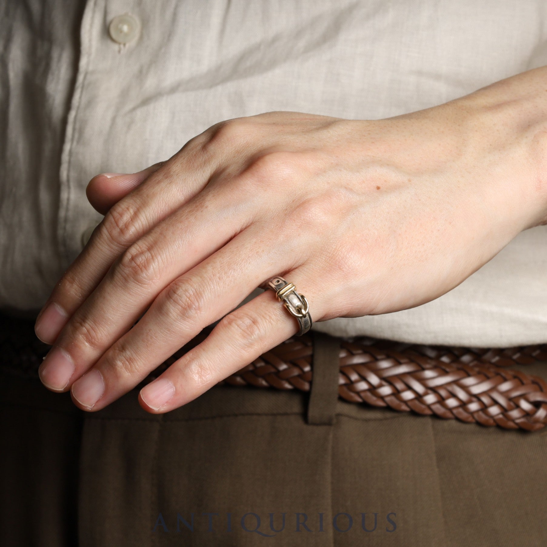 エルメス リング サンチュール コンビ SV925/750 約12号 | 東京銀座の