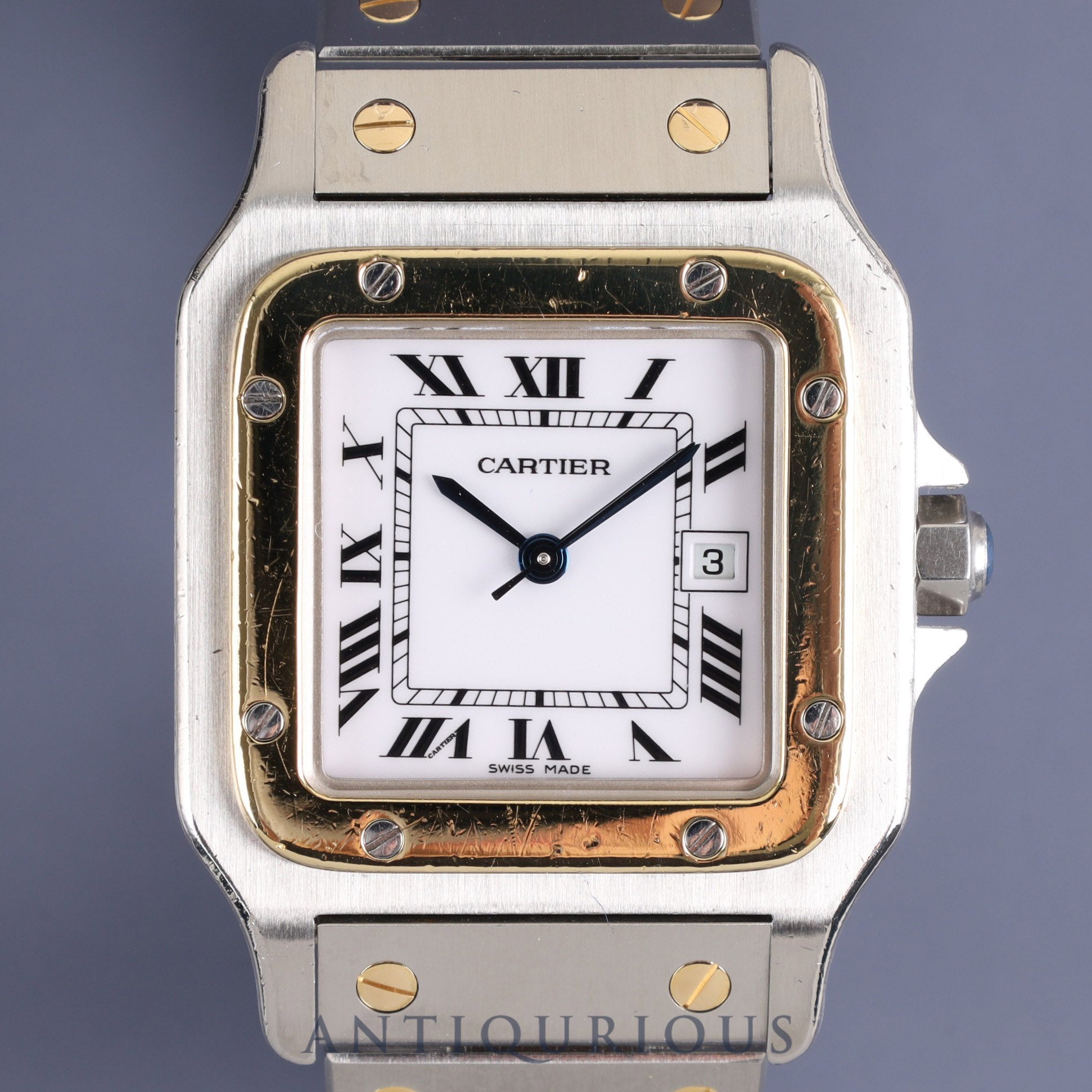 カルティエ サントス カレ LM 1172961 自動巻き SS / YG ホワイト
