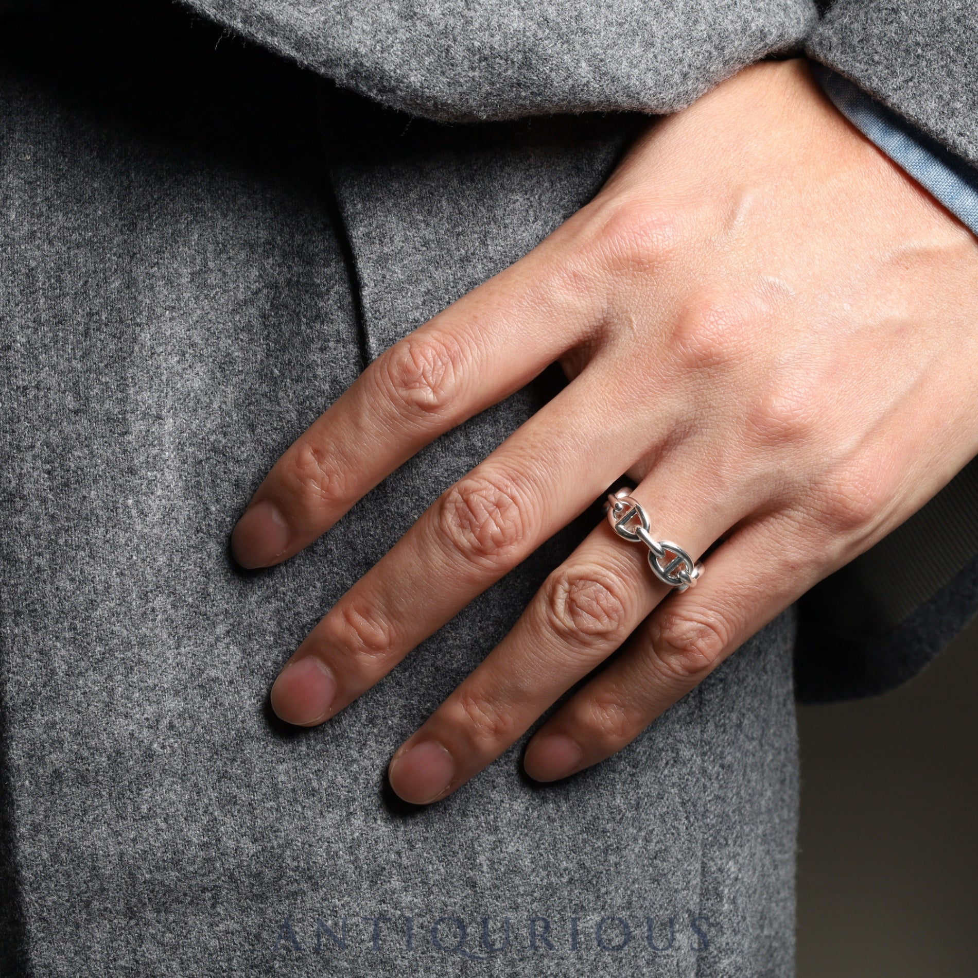 エルメス リング シェーヌダンクル アンシェネ SV925 #56 箱 保証書