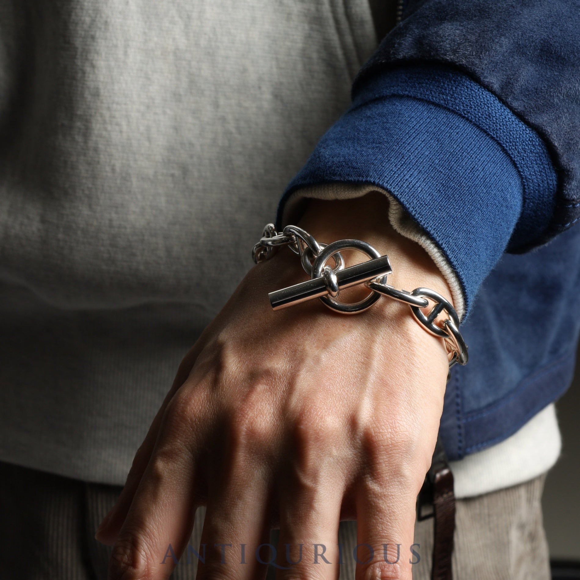 エルメス ブレスレット シェーヌダンクル GM 14コマ SV925 箱 保証書