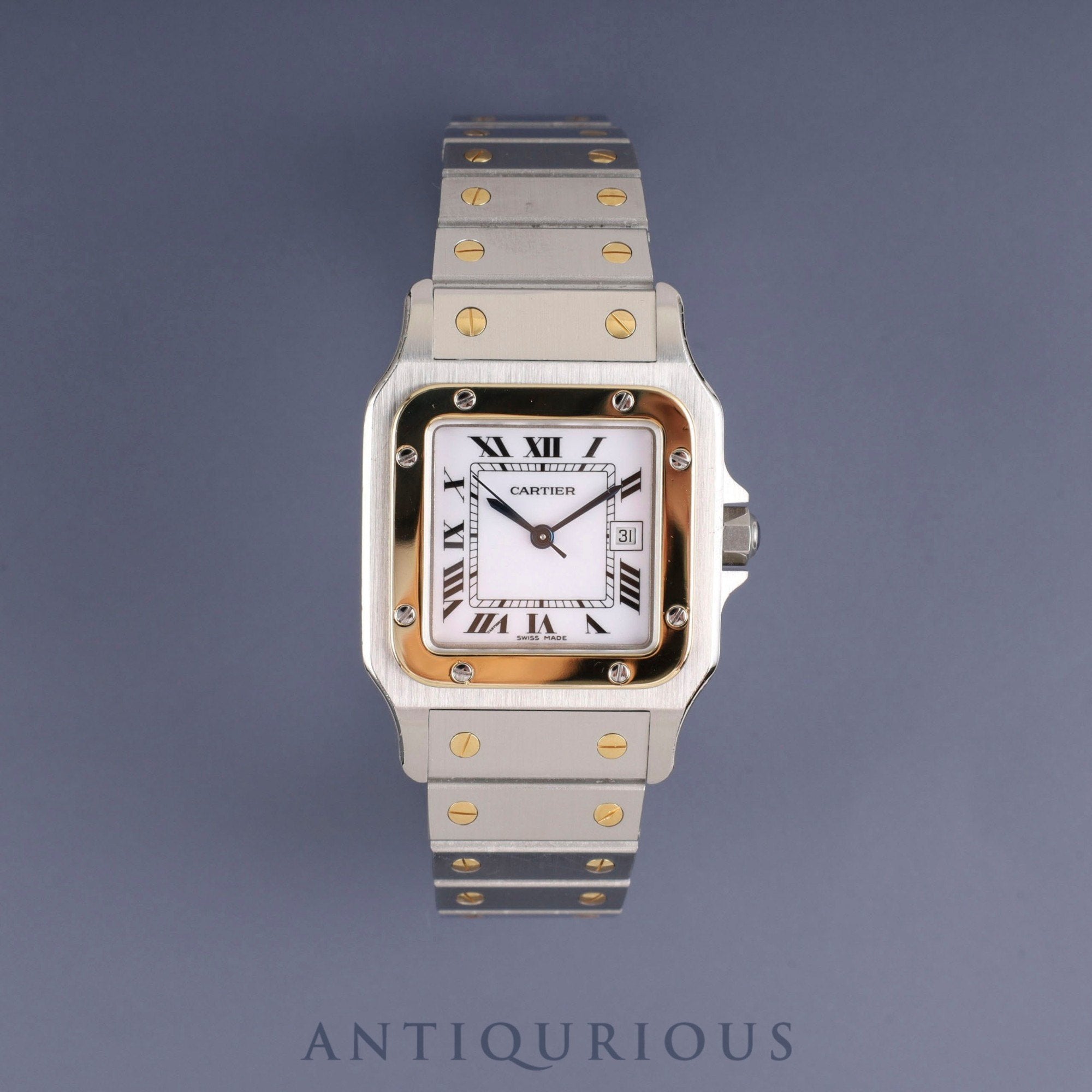 カルティエ サントス ガルベ LM 2961 自動巻き SS/GP SS/GP ホワイト