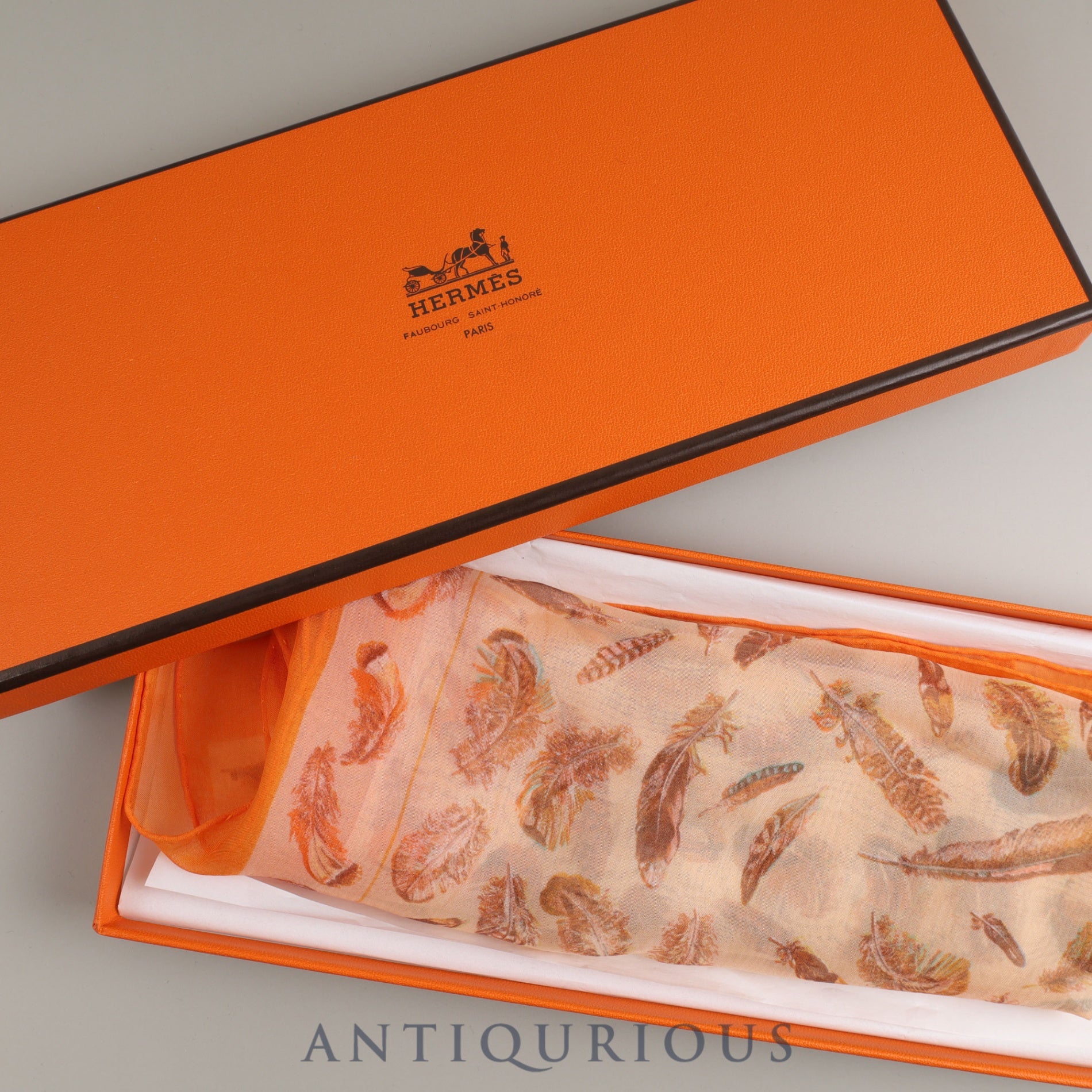 エルメス スカーフ カレ45 羽 オレンジ SILK100% 箱 | 東京銀座の