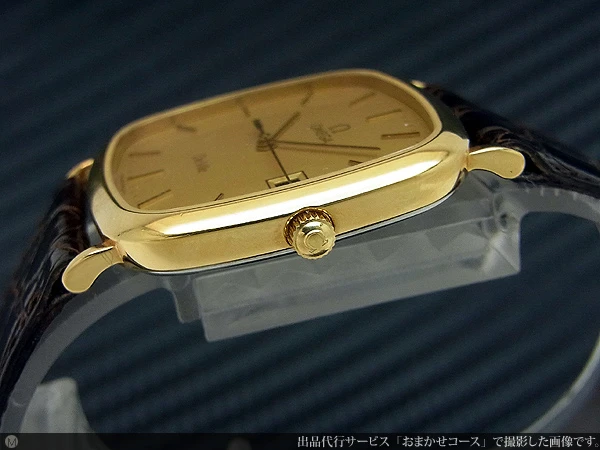 O-7502| オメガ デビル スクエアケース 金張り ゴールドダイヤル