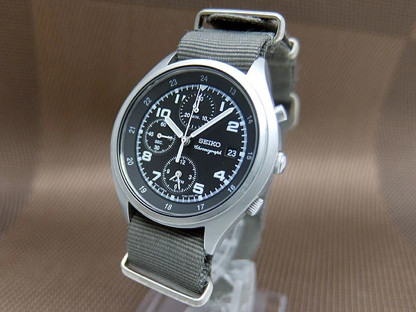 JA-2485| セイコー アラームクロノグラフ 7T32-7E70 SS ミリタリー