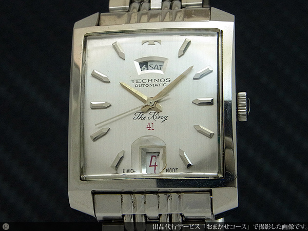 テクノス ザ・キング 41石 スクエアケース デイデイト 英語表記扇形