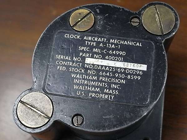 ウォルサム WALTHAM ミリタリー・アメリカ軍用 コックピットクロック