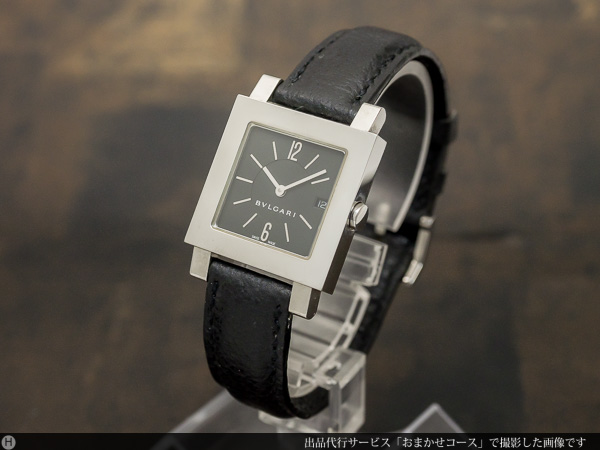 ブルガリ BVLGARI スクエア クオーツ デイト スタイリッシュなボーイズ