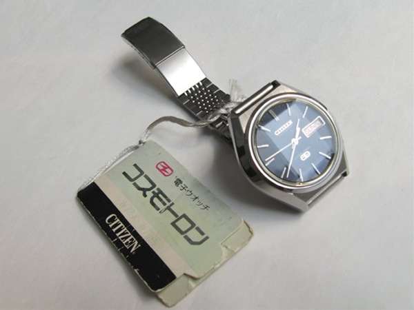 シチズン コスモトロン カットガラス デットストックのタグ付 ラウンド