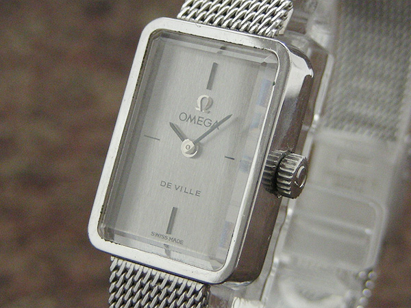 オメガ デビル レクタンギュラー 角型レディースモデル 20ミクロンWG金