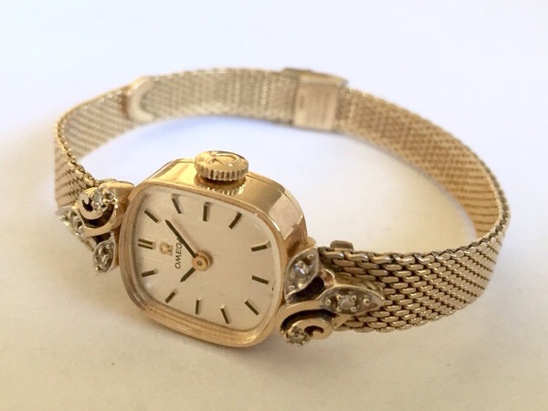 オメガ 14金無垢 6スモールダイヤモンド レディース ウォッチ 手巻き