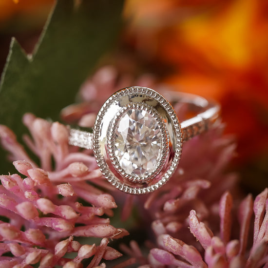 The Lolita | Moissanite Oval Cut Stone with Classic Sterling