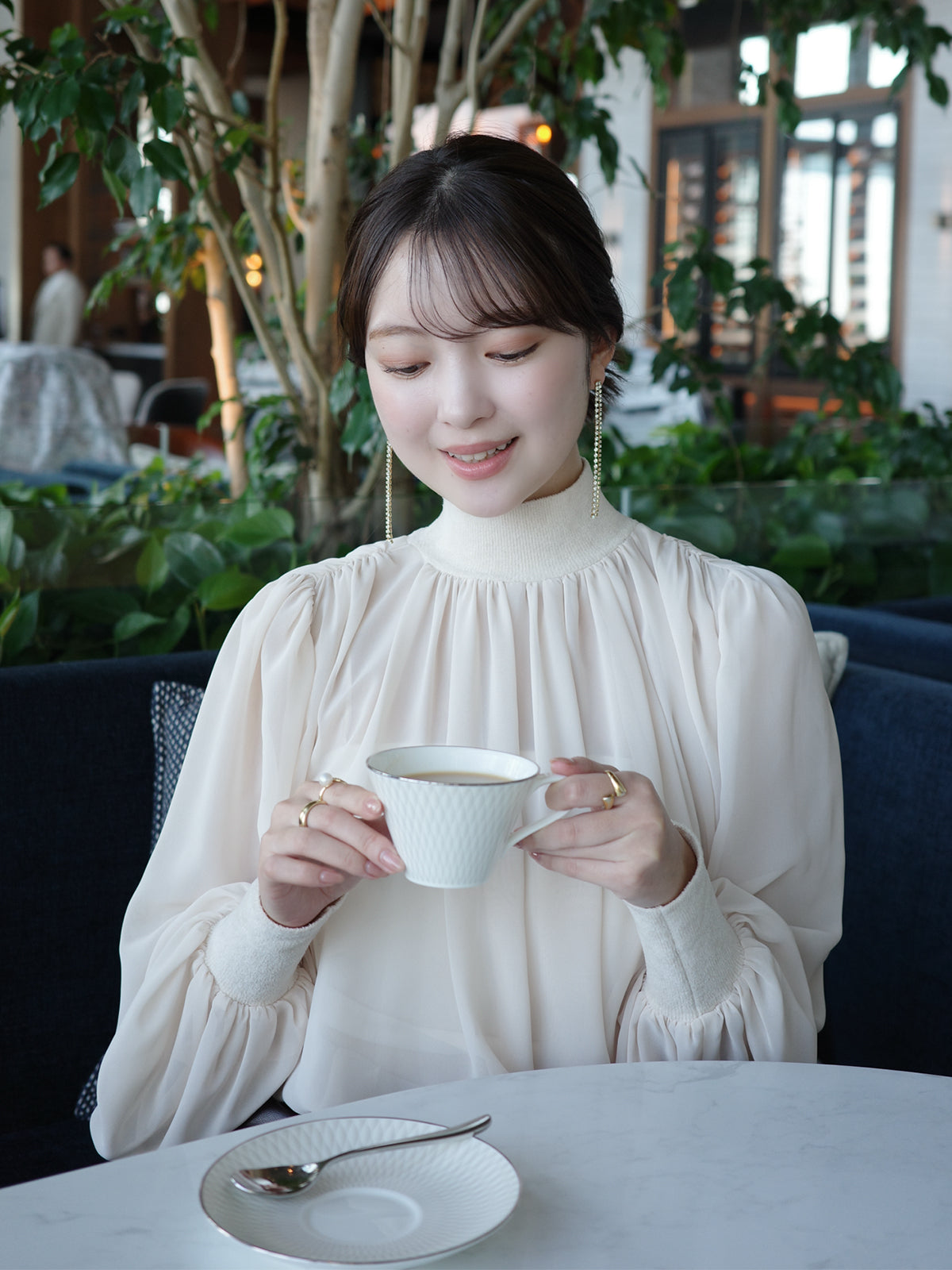 ジョーゼットフレアブラウス