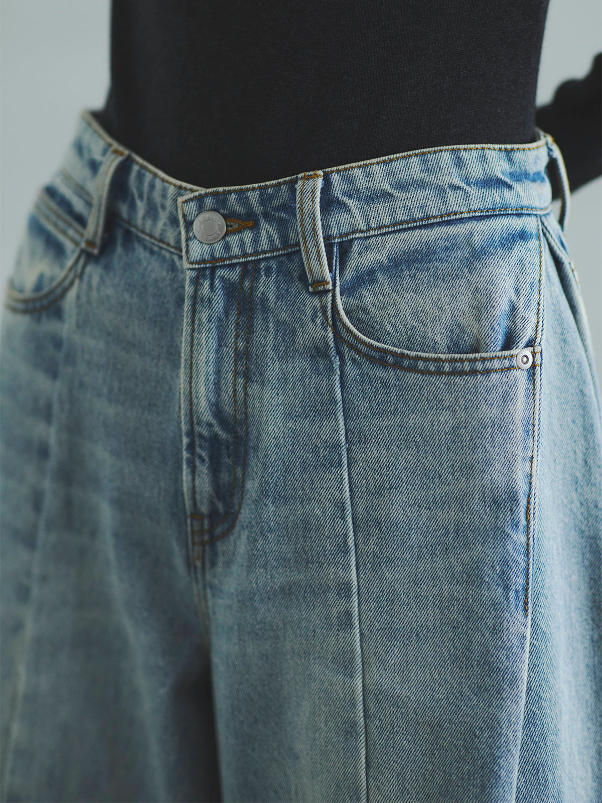 サイドタックカジュアルワイドデニム