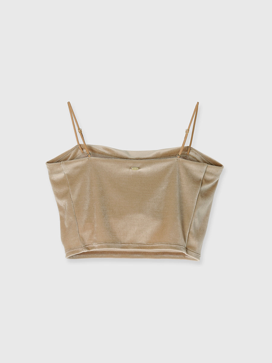 OUR WACOAL×anuans】カップインベロアショートキャミソール