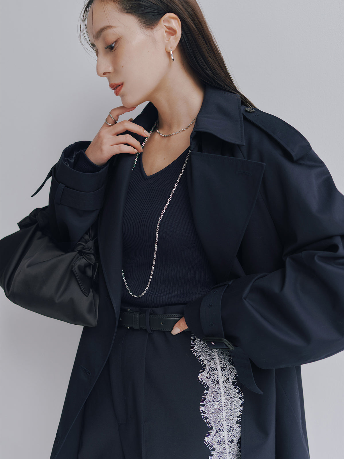 リュクスビスコースリブニットプルオーバー