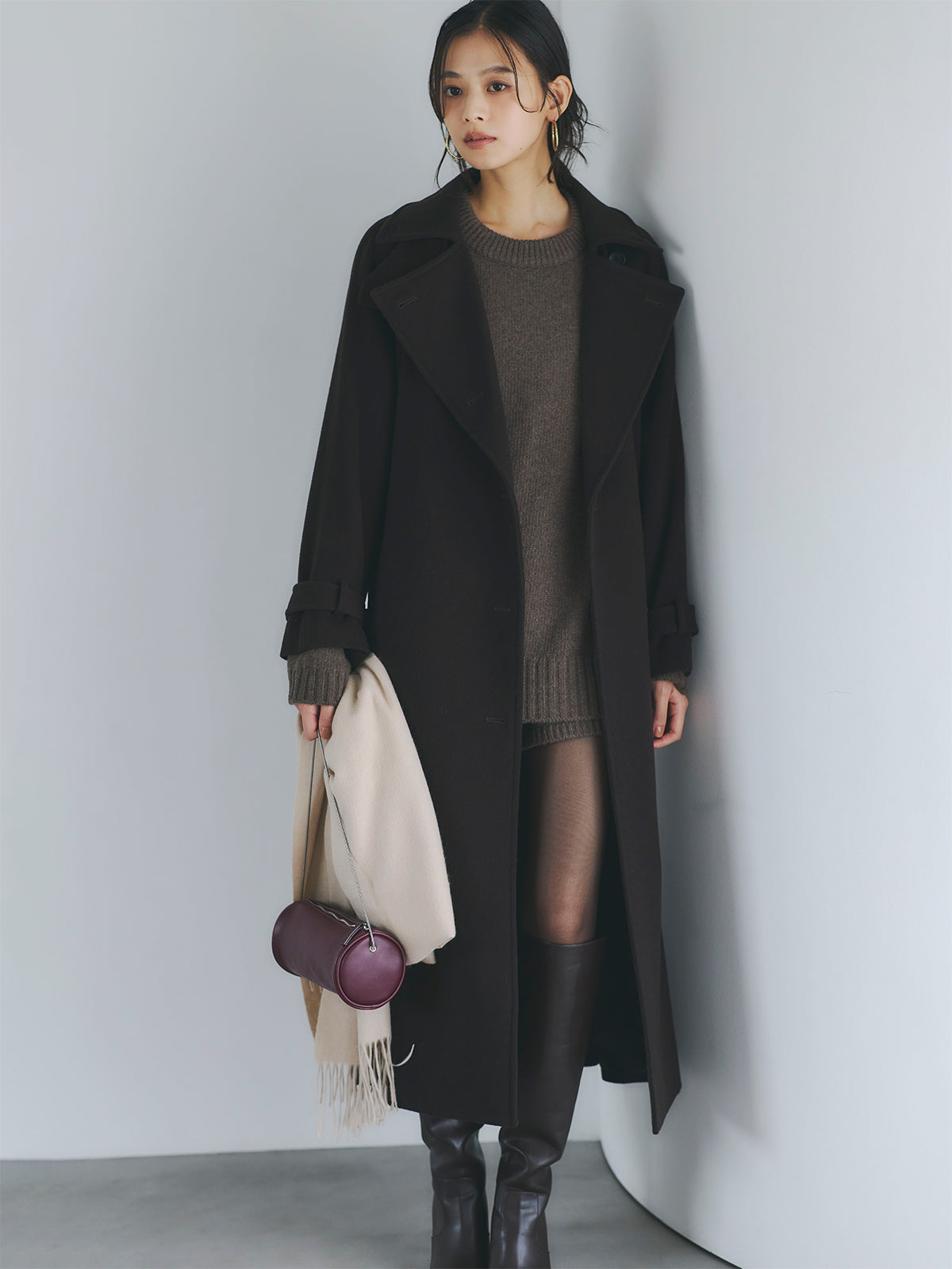 HAMILTONウールカシミヤクルーネックプルオーバー