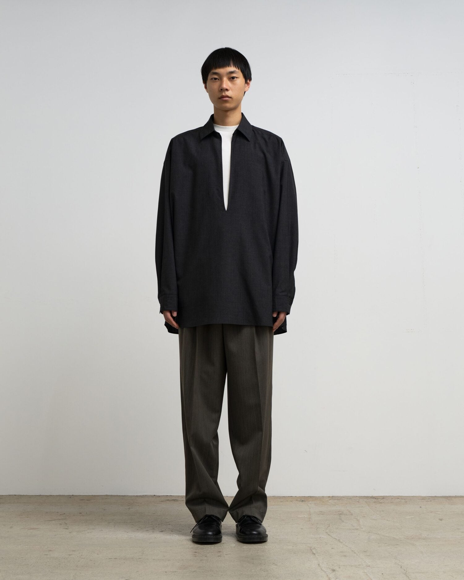 Fine Wool Heather L/S Skipper Shirt