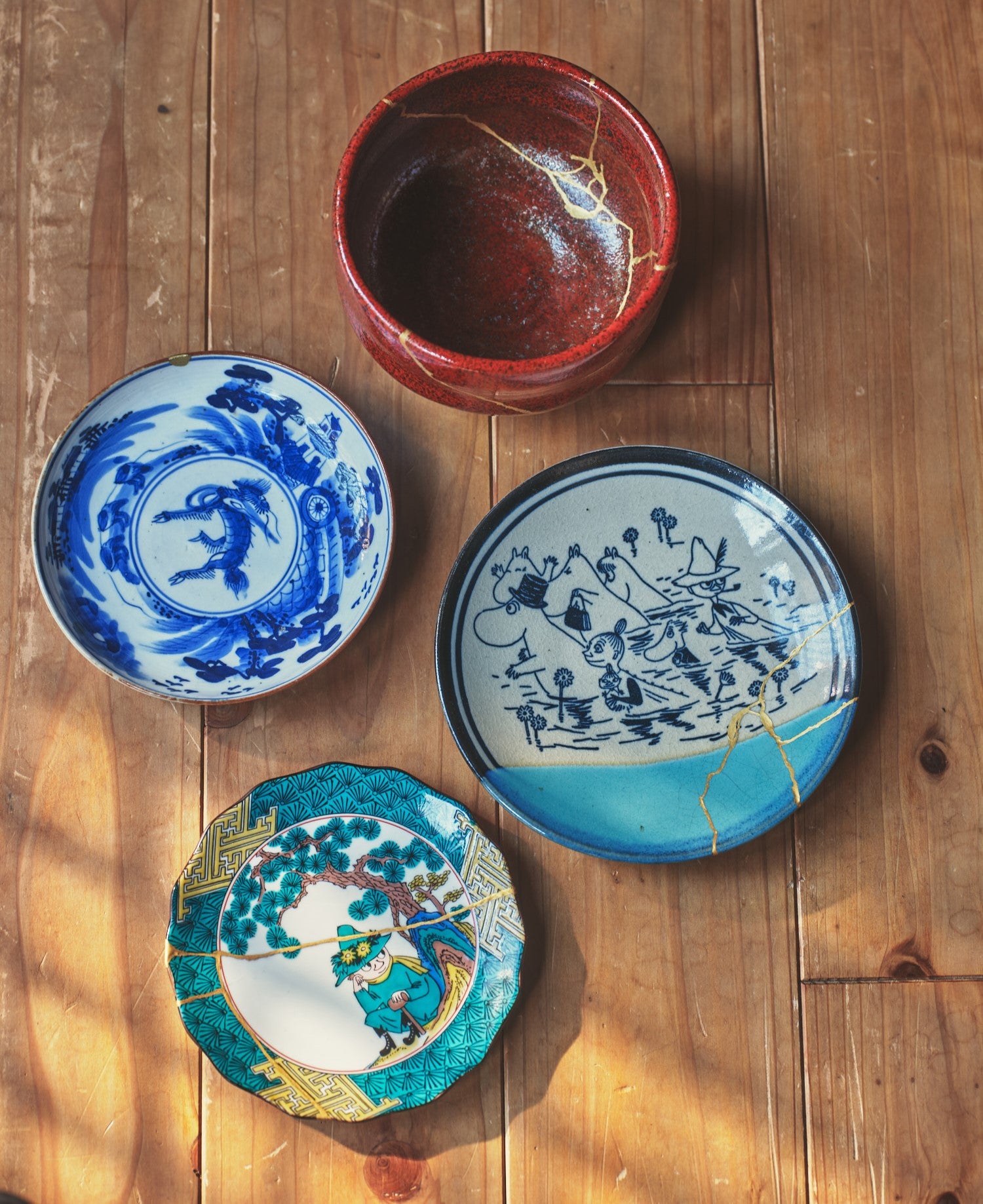 ANYTSUGI] 伝統金継ぎキット PREMIUM｜100年前の骨董皿付き 天然漆