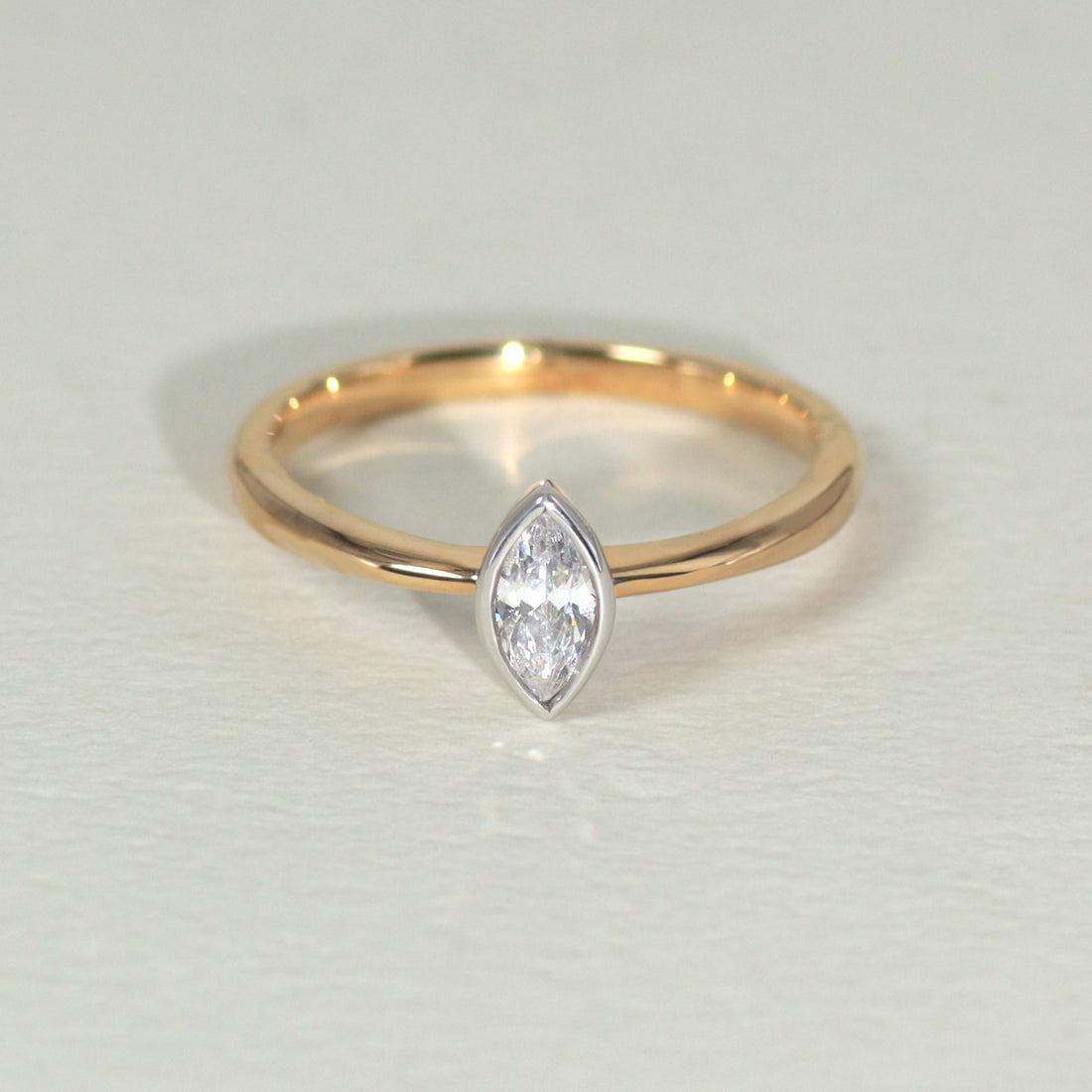 K18 ダイヤモンド0.3ct マーキスカット 覆輪 リング – anybelle