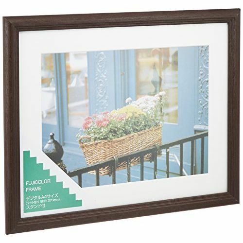 FUJICOLOR 木製額縁 YM-3 ワイド6切 ブラウン（前面板-ガラス板