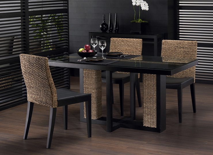 ZDPWST014】4人掛け ウォーターヒヤシンス家具のダイニングセット