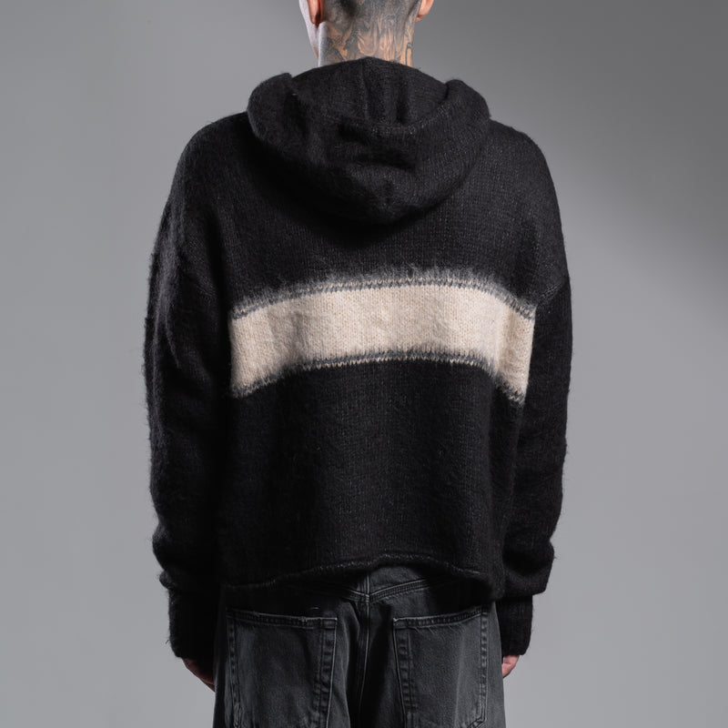 WRAPPED BANNED ZIP KNIT HOODIE - ASKYURSELF