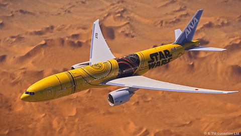 ANA、スター・ウォーズのC-3POをデザインした特別塗装機「C-3PO ANA
