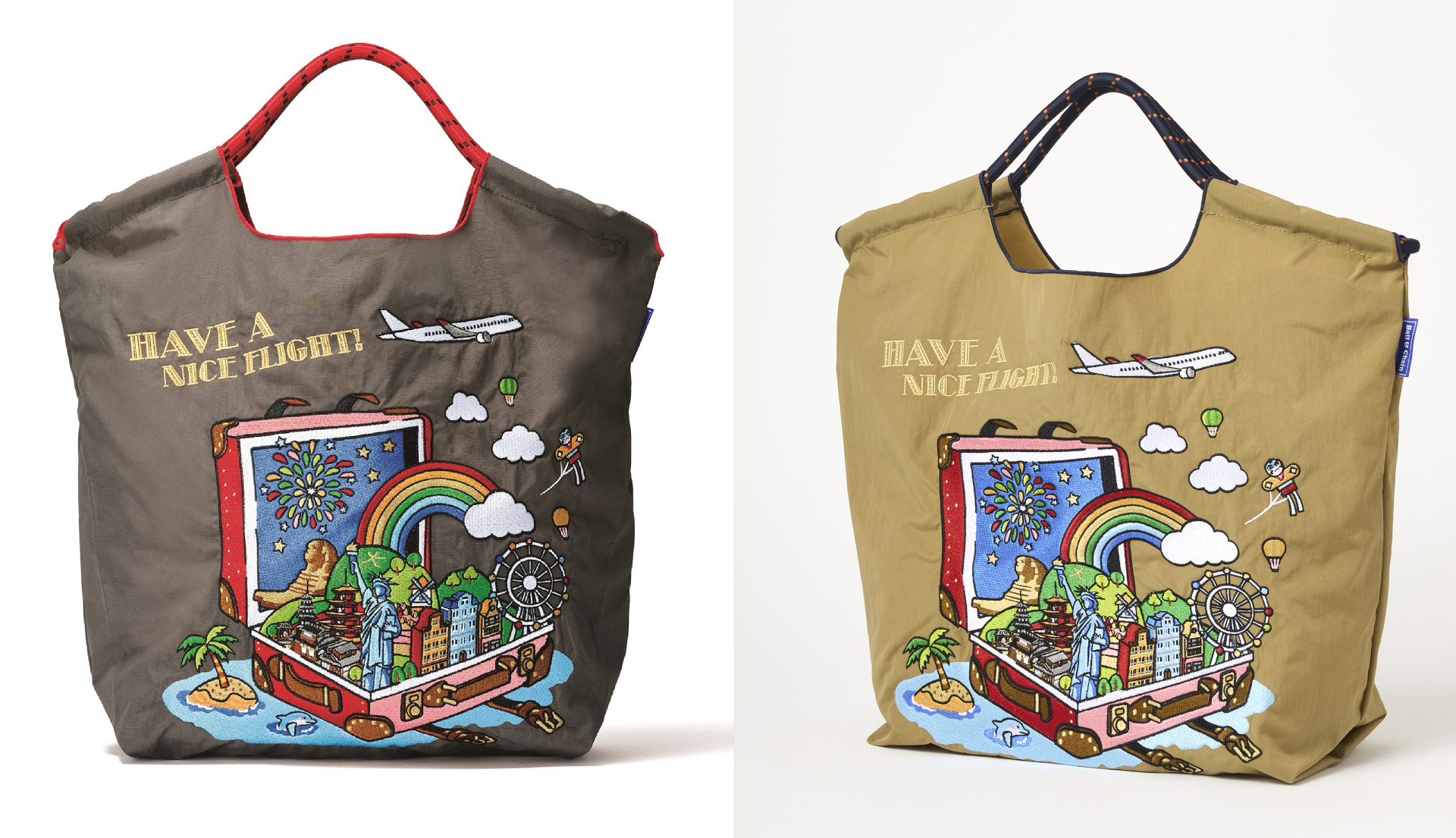 ANA×BALL＆CHAIN、海外切手風デザインのコラボエコバッグ。ANA STORE