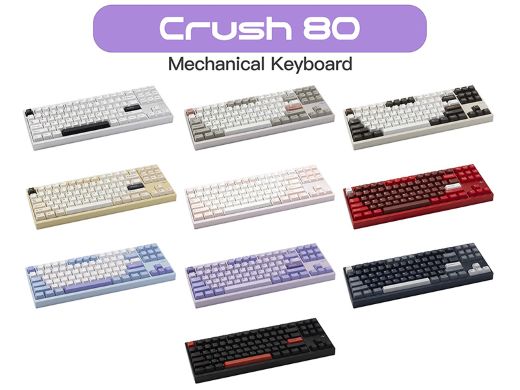 ワイヤレス対応の金属筐体テンキーレスメカニカルキーボード「Crush 80