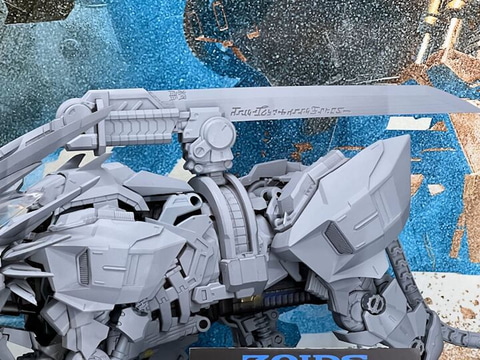 ゾイド40周年記念商品「AZ-03 ムラサメライガー」の原型見本が展示