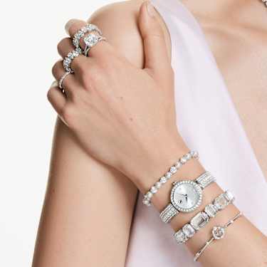 Matrix Vittore リング, ペアカット, ホワイト, シルバー系仕上げ