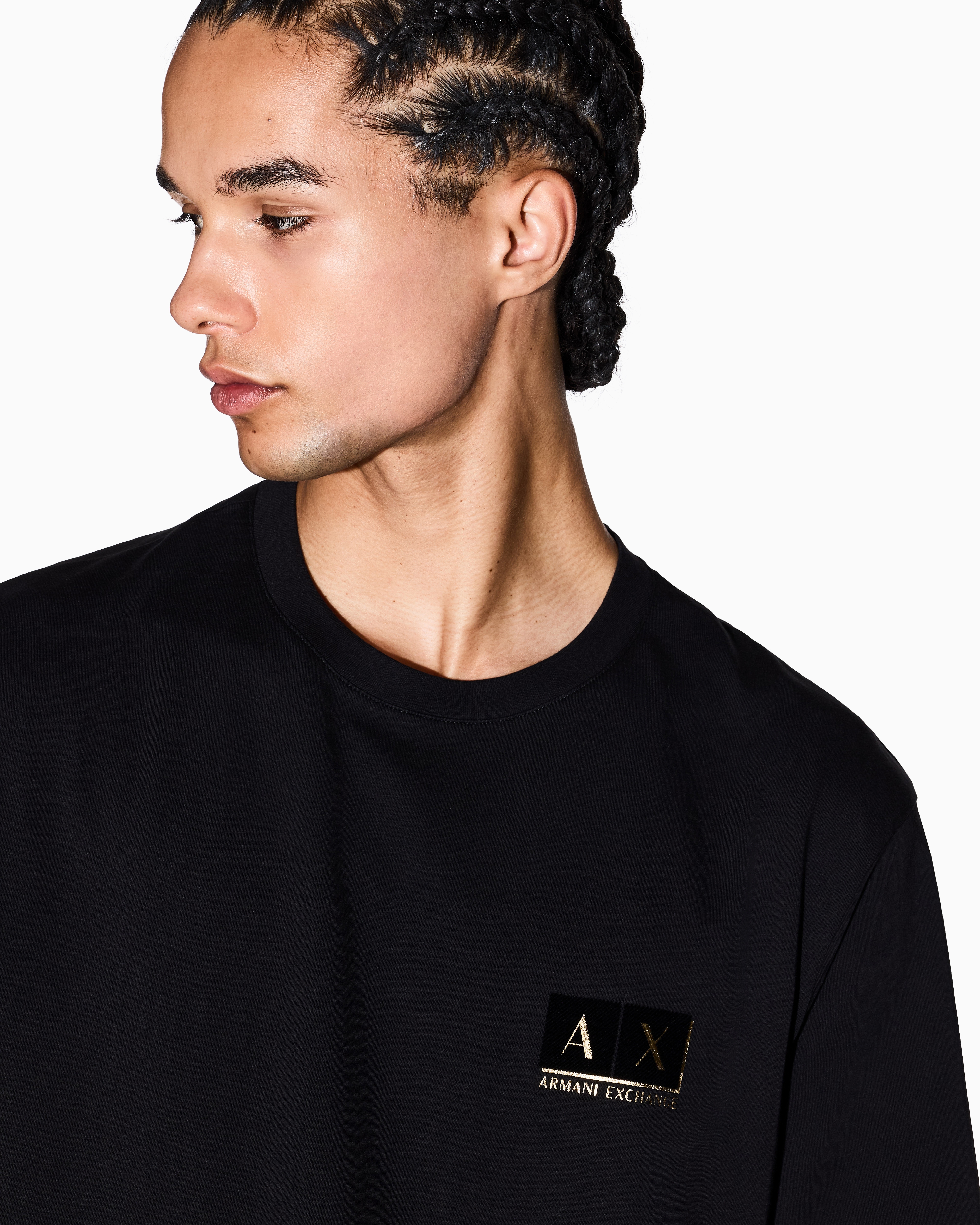 ゴールドロゴ 半袖クルーネックTシャツ | Armani Exchange
