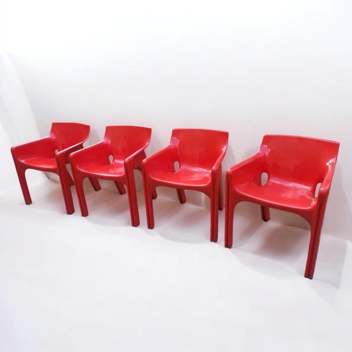 カルテル モーレアチェア、赤、美品、ヴィコマジストレッティ