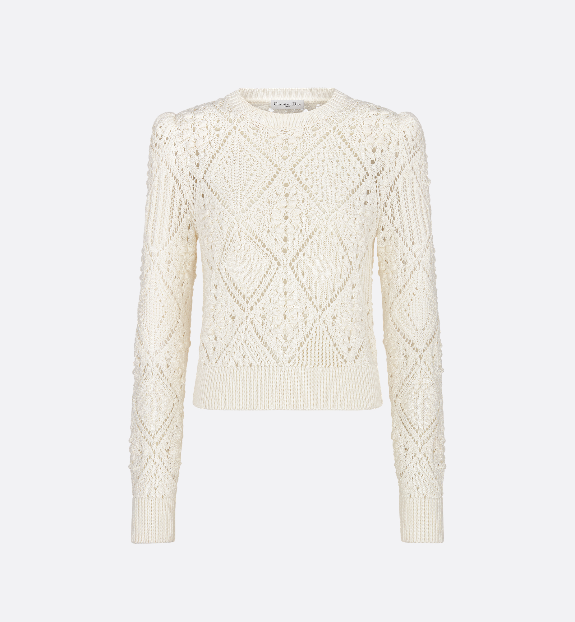 Sweater White Openwork Cotton Knit | DIOR