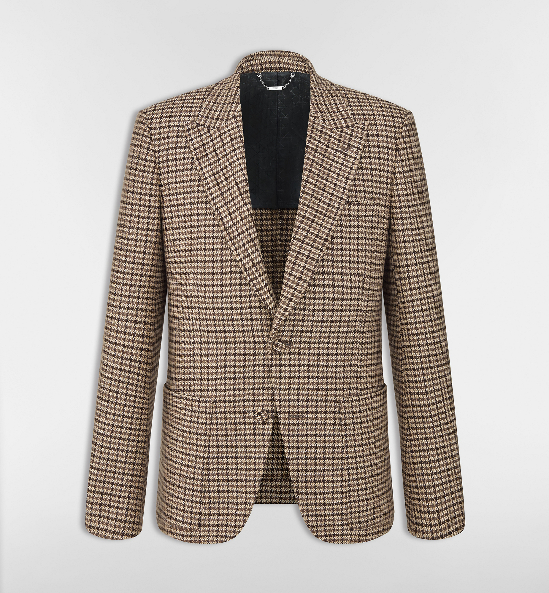 Dior Icons Jacket Brown Houndstooth Silk and Cashmere | DIOR