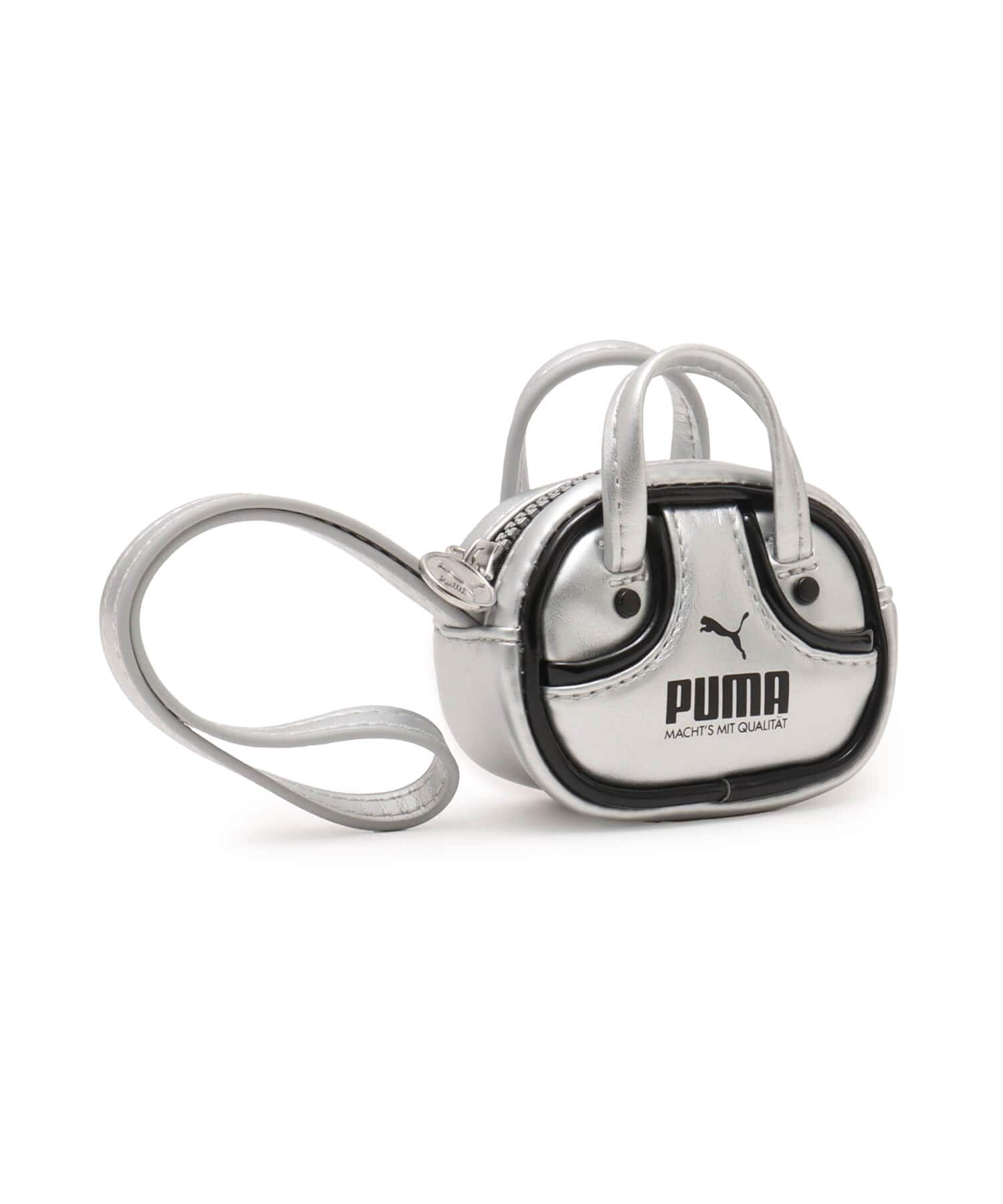 PUMA PUMA 1976 METALLIC GRIP BAG KEYCHAIN GLACIAL GRAY-PUMA BLACK