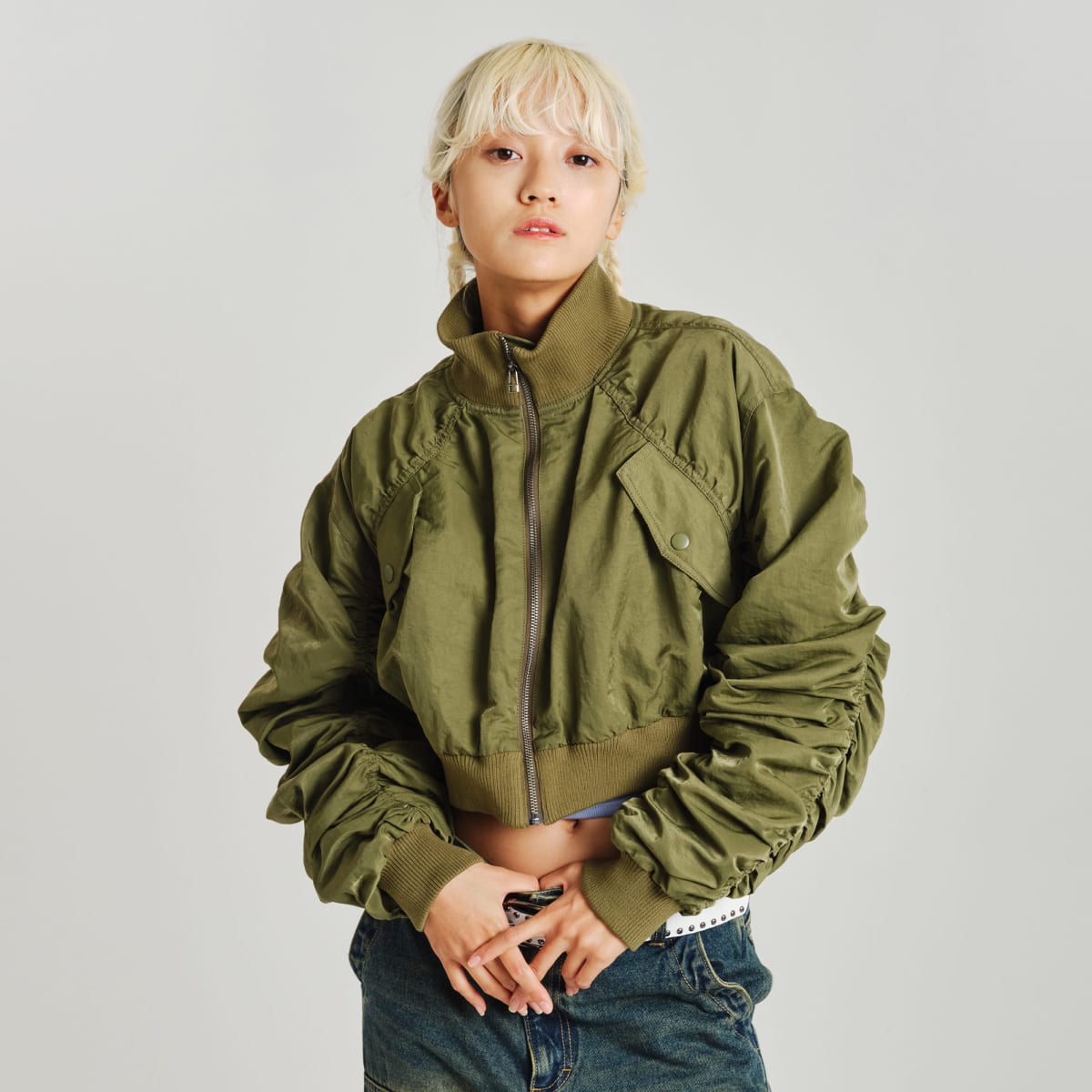 atmos pink Gather Military MA-1 KHAKI（アトモス ピンク ギャザー